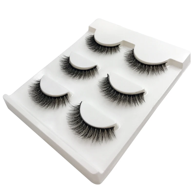 NEW 3 Pairs SHIDISHANGPIN 3D False Mink Eyelashes High Quality Fake Lashes Thick Section Makeup Extension Faux Cils #X06 | Красота и