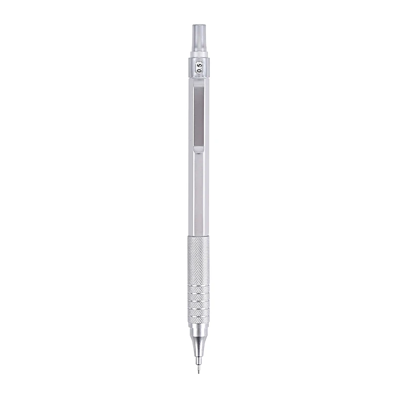 1pc 0.5mm Silver M& G металлический серебристый механический карандаш 0,5 мм/0,7 мм, профессиональные автоматические карандаши для рисования, школьные офисные принадлежности - Цвет: 1pc 0.5mm Silver