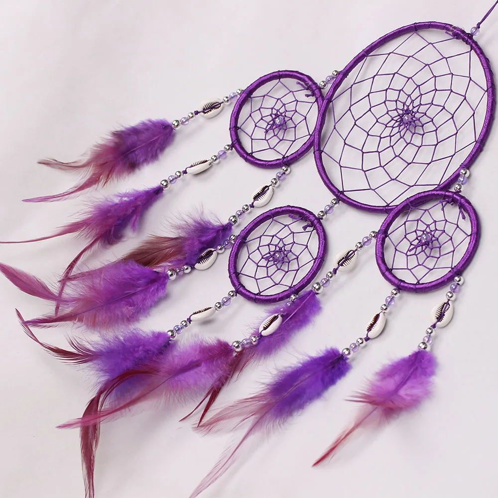 6 видов цветов Dream Catcher круговой красочный перьями стене висит украшение Декор Ремесло Ловец снов Большие размеры Перевозка груза падения