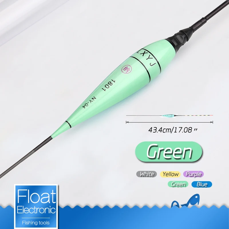 Green DONQL высокое качество световой светодиодный электронный поплавок красочный светильник поплавок для ночной рыбалки без батареи рыболовные снасти - Цвет: Green