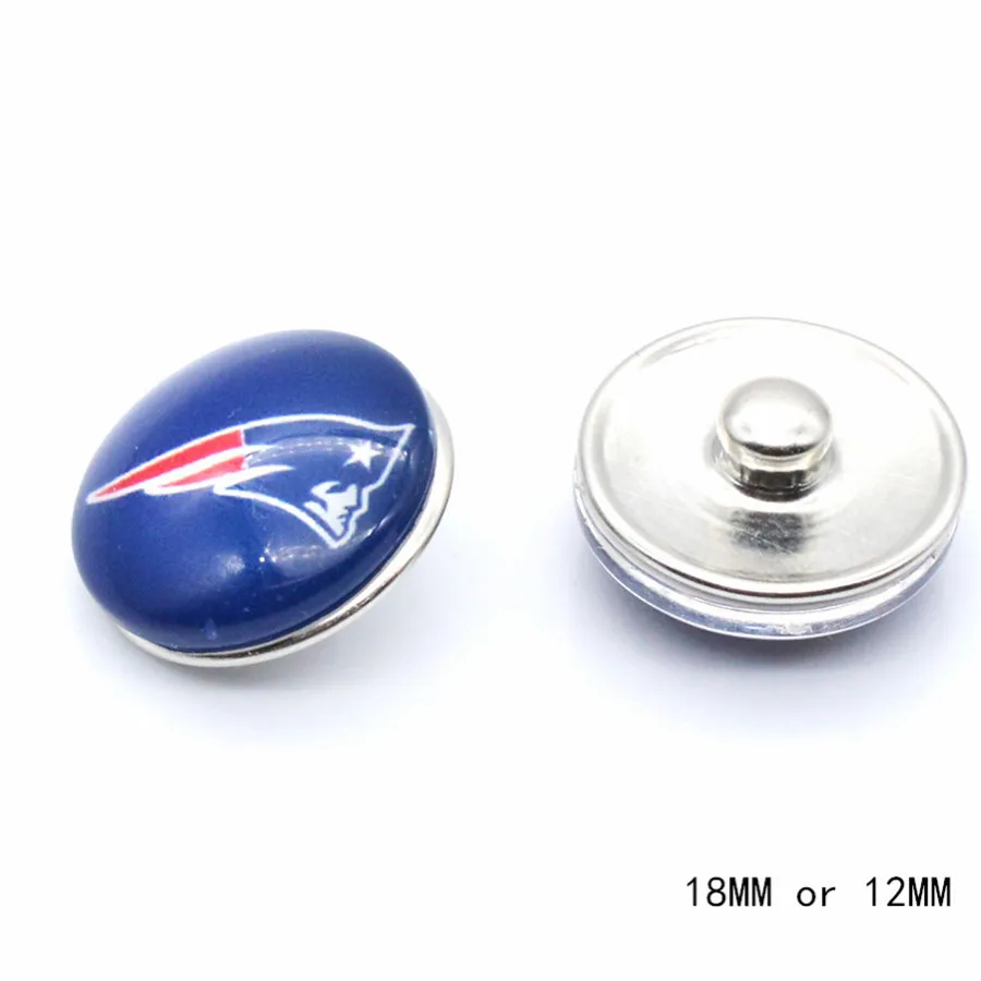 Футбол New England Спорт Стекло щелкает кнопками 18 мм 12 fit кнопки jewelry браслет Подарок