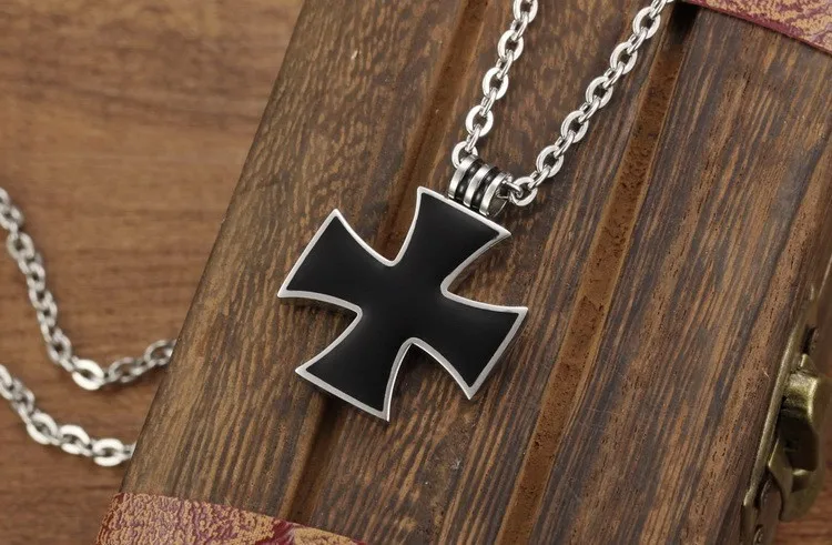 металлический черный крест кулон из нержавеющей стали|iron cross pendant|swastika pendantmetal