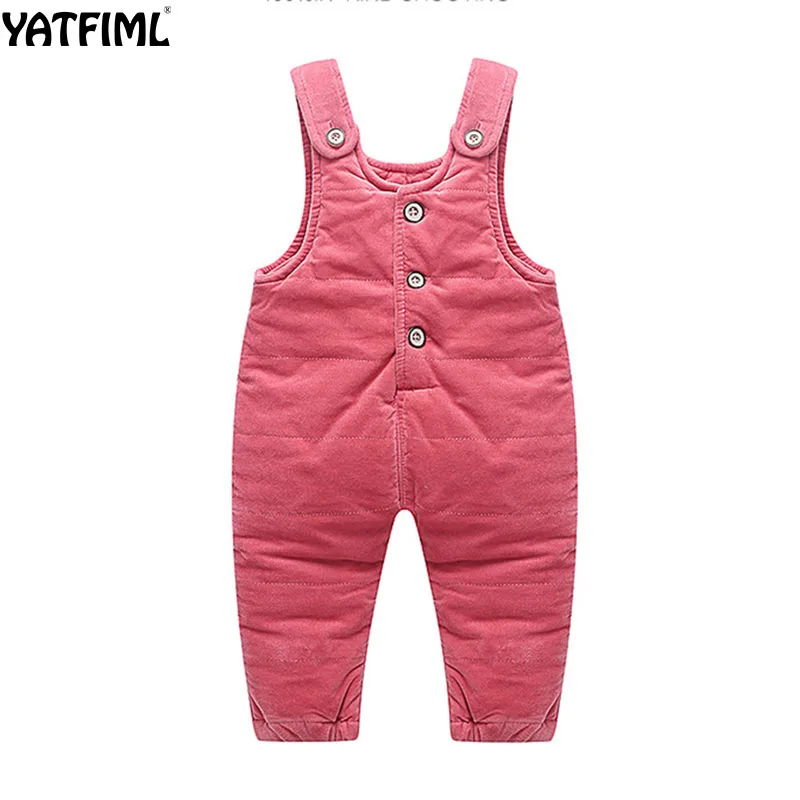 style 1 pink YATFIML/ толстые Трикотажные Хлопковые Штаны для маленьких мальчиков; комбинезоны для девочек; модные вязаные комбинезоны для малышей; детские комбинезоны - Цвет: style 1 pink