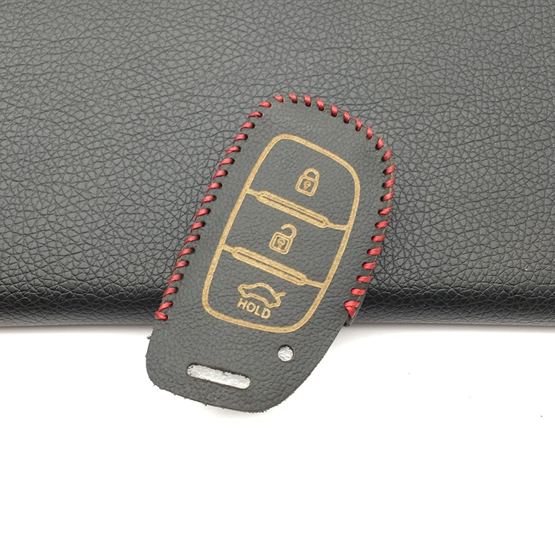Высококачественный кожаный чехол для ключей 100% брелок Hyundai i10 i20 i30 HB20 IX25 IX35 IX45 Smart 3