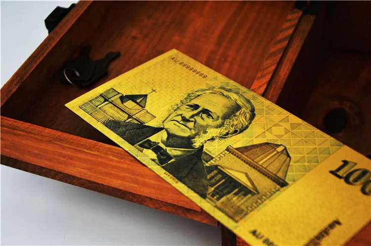 Лучший продавец австралийские старые деньги 100 фунт в красочных чистых золотых