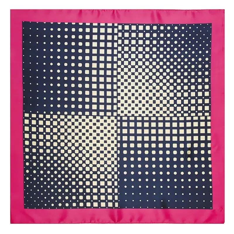 [POBING] 2017 Одноцветный Шелковый платок женские квадратные шарфы геометрический