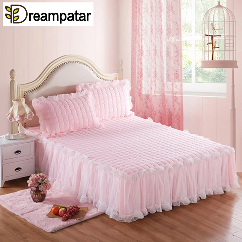 Dreampatar розовая фиолетовая однотонная хлопковая одно- двуспальная наматрасник