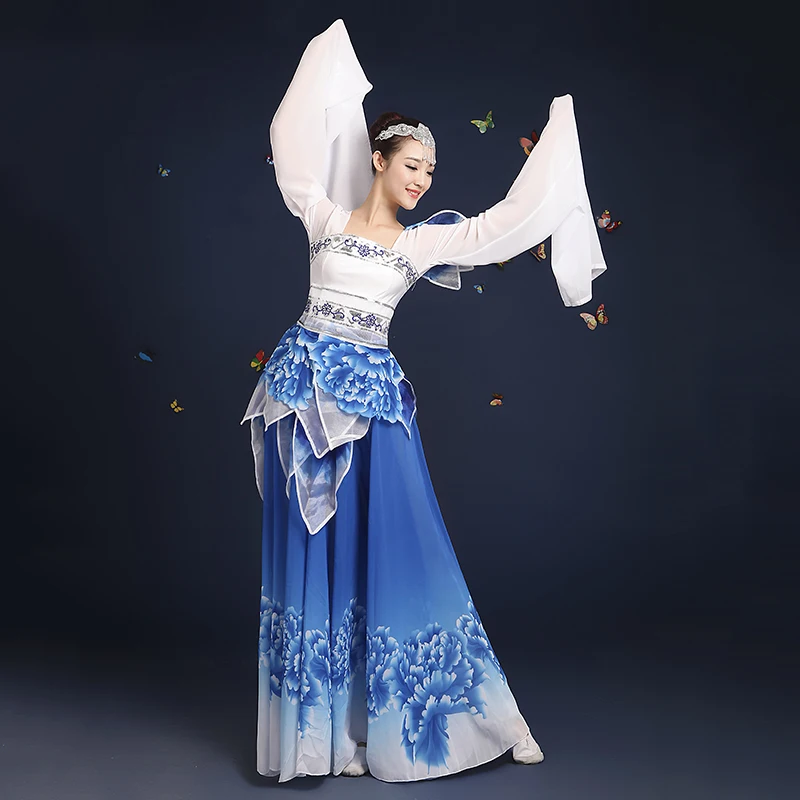 2016 Новая Зимняя Одежда для танцев с водными рукавами Классический танцевальный