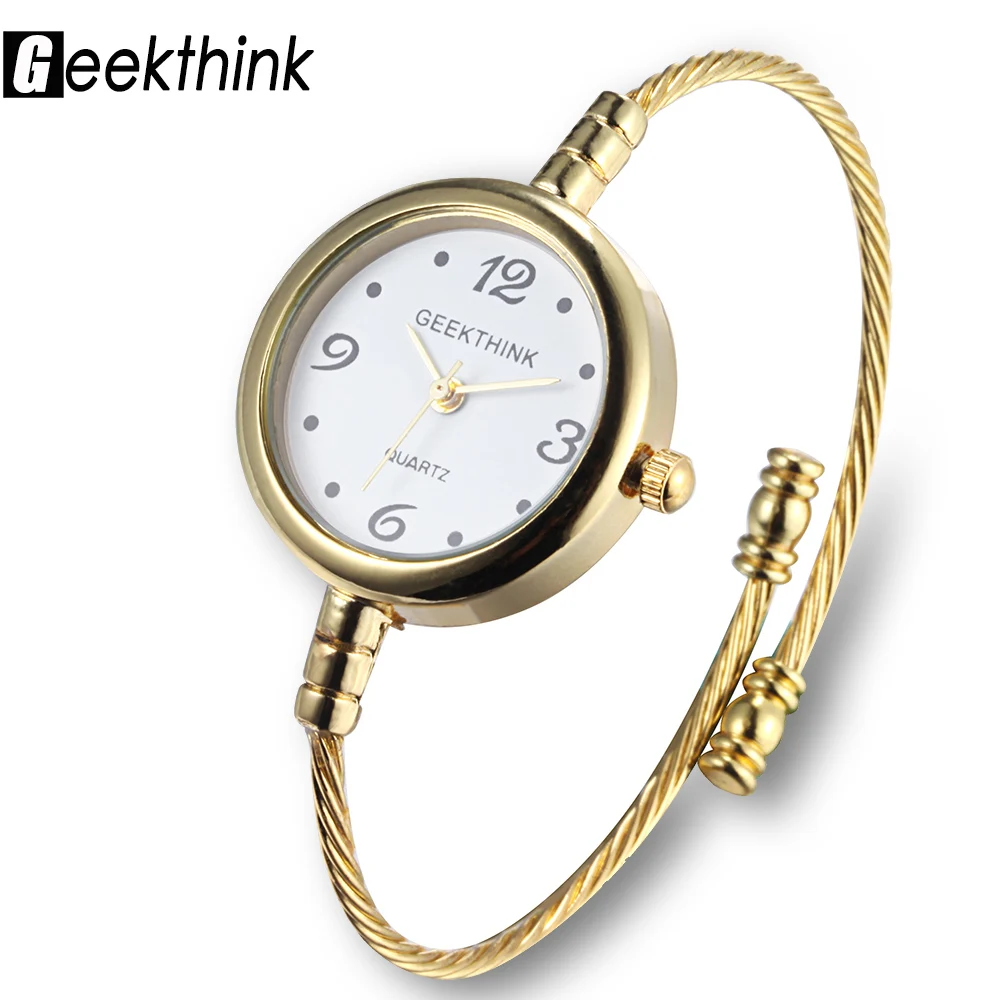 Женские кварцевые часы GEEKTHINK браслет из стали с кольцом для повседневной