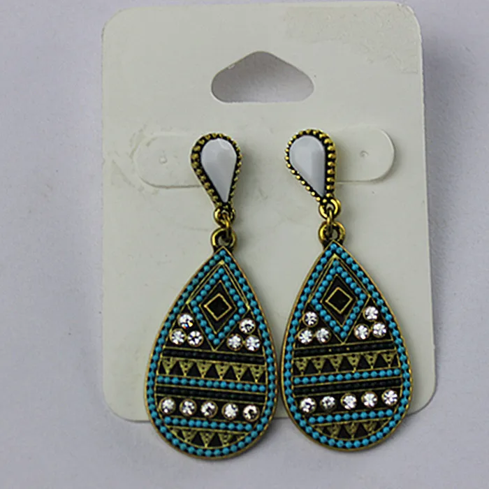 Beautiful popular Bohemian girl romantic gift ancient gold plating water droplets retro earrings wholesale free shipping! | Украшения и