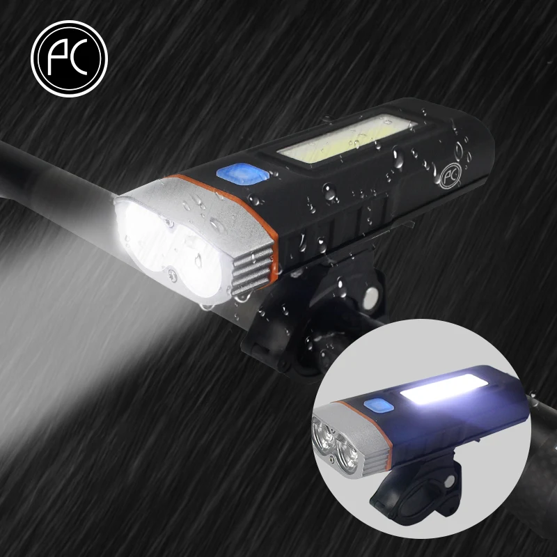 Фонарь велосипедный светодиодный водонепроницаемый с зарядкой от USB 3 режима |
