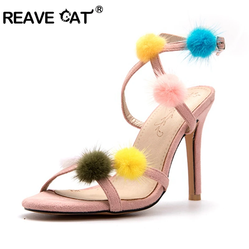 REAVE CAT/брендовые качественные женские босоножки на тонком высоком каблуке