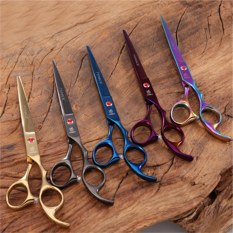 Fenice 7.0 inch Colorful Professional Grooming Scissors Pet Dog Hair Cutting Shear