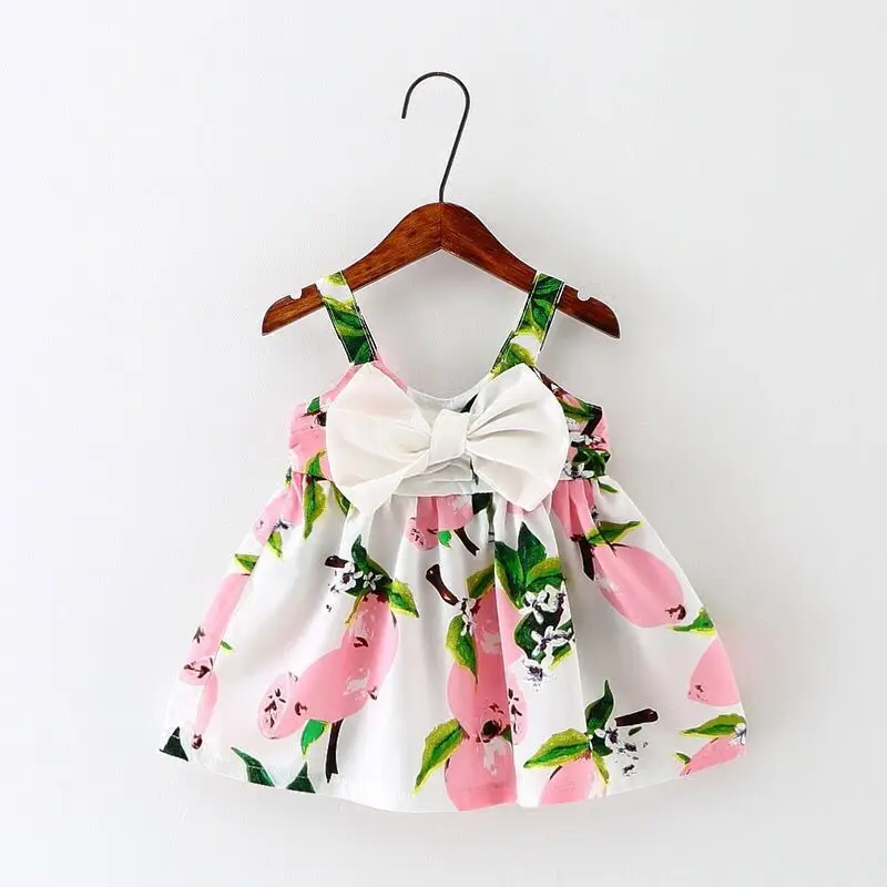 Популярная одежда для малышей милое платье без рукавов с бантом летняя маленьких