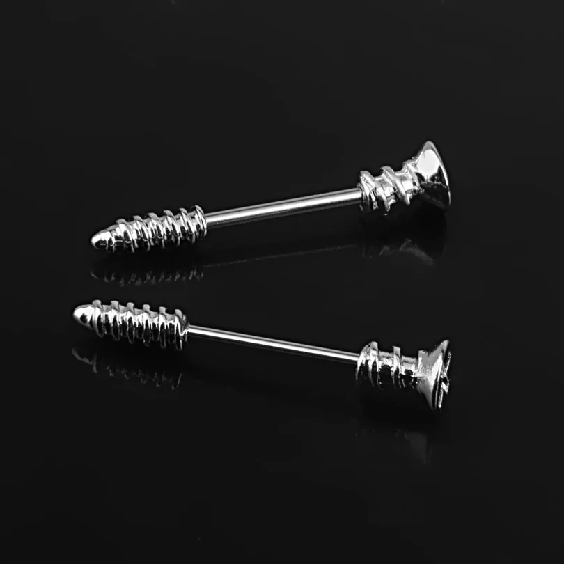 Пирсинг для сосков с 14G винтом из нержавеющей стали 2016 ee|body piercing|nipple ringpiercing body |