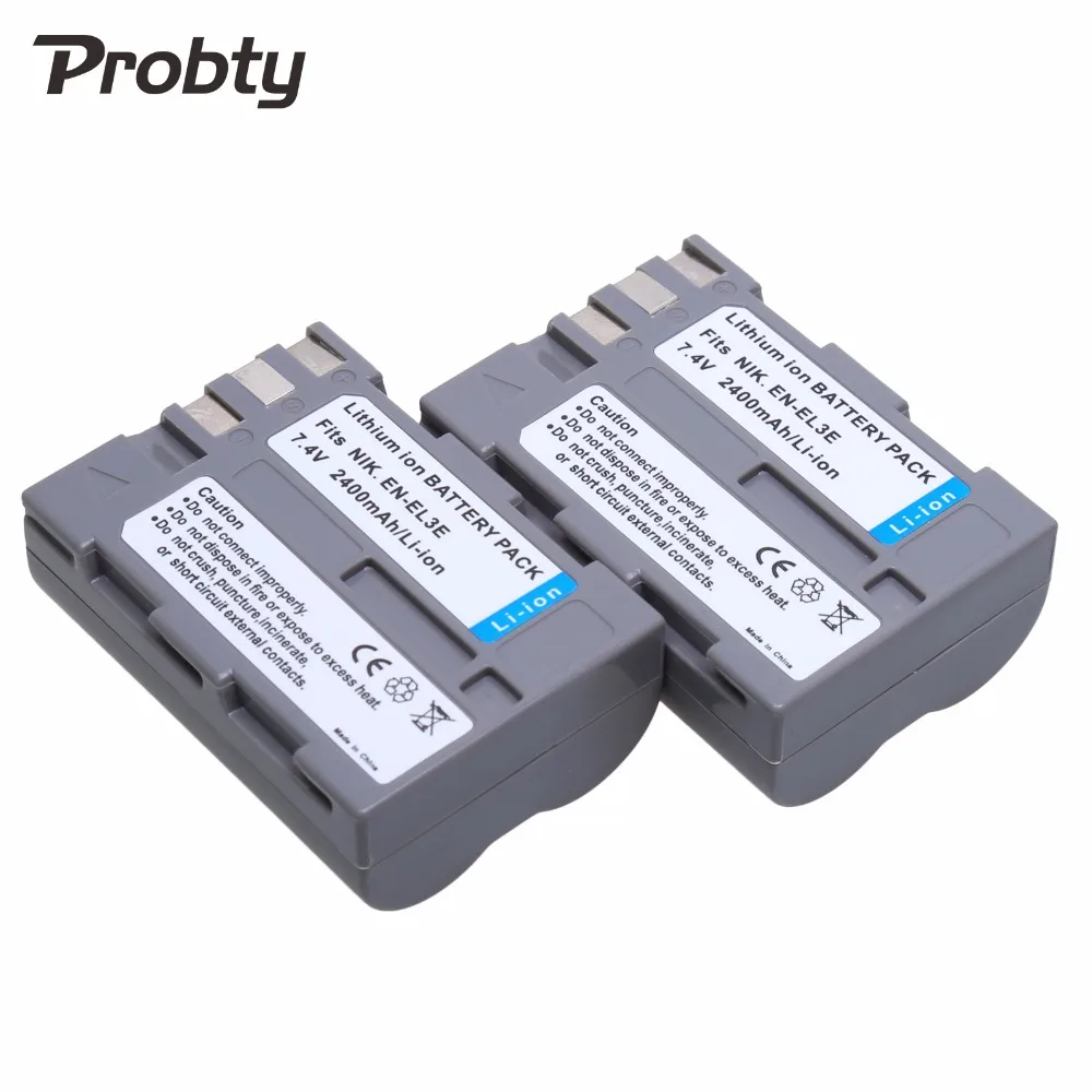 Аккумуляторная батарея Probty 2 шт 7 4 В 2400 мАч для камеры Nikon D70 D70S D80 D90 D100 D200 D300 D300S D700 |