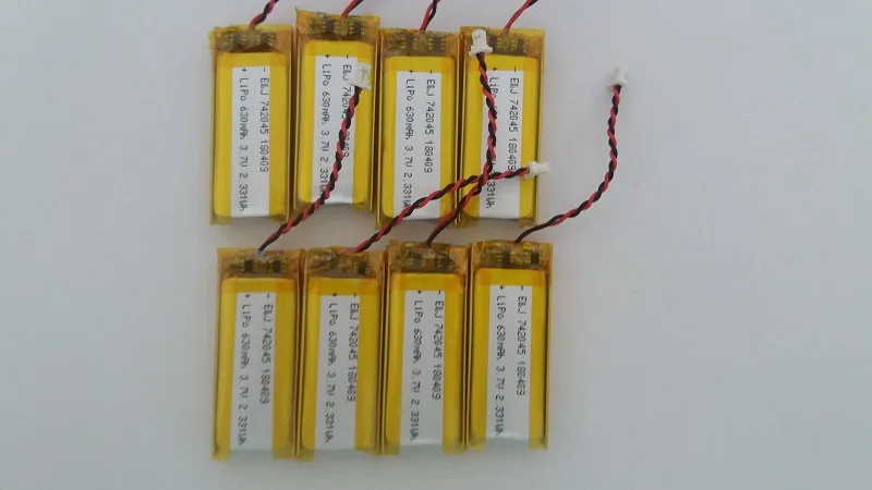10 шт. литий полимерный E & J 742045 3 7 630 мАч ионный LiPO аккумуляторная батарея с PCM для