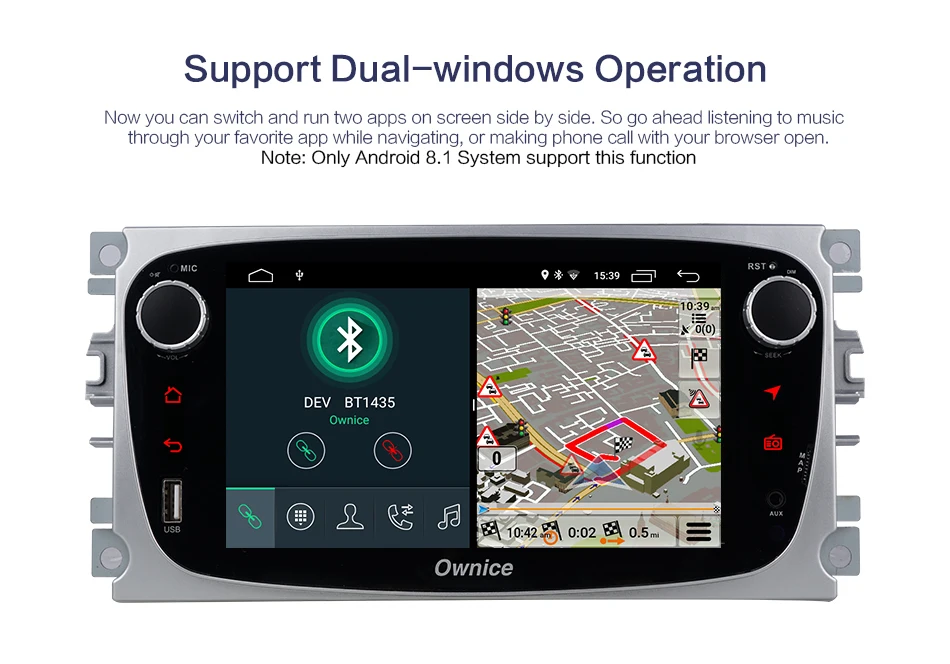 Ownice K1 Android 8.1 Car Player Auto 2 Din radio GPS Navi for Ford Focus Mondeo Kuga C-MAX S-MAX Galaxy Audio Stereo Head Unit |