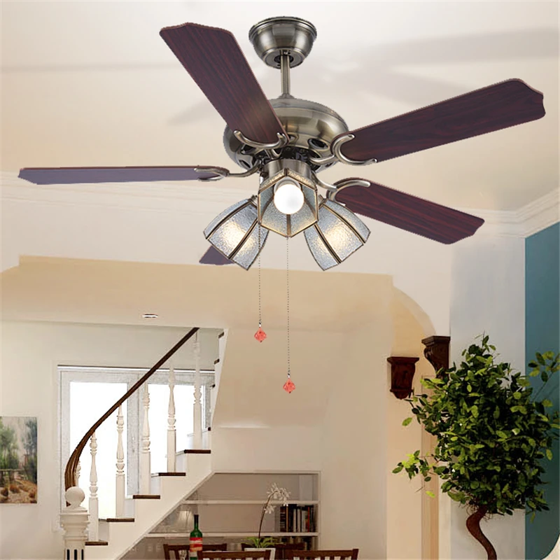 Европейский современный потолочный вентилятор TRAZOS в стиле ретро 42 дюйма с травой