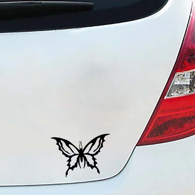 

YJZT 12.9CM*8.8CM Nifty Butterfly Delicate Beautiful Vinyl Decal Car Sticker Black/Silver C19-0575