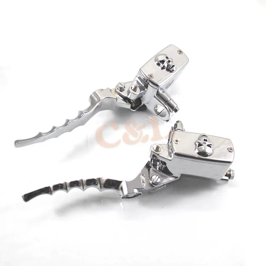 Гидравлический тормозной главный цилиндр и рычаг сцепления для мотоцикла хром 7/8