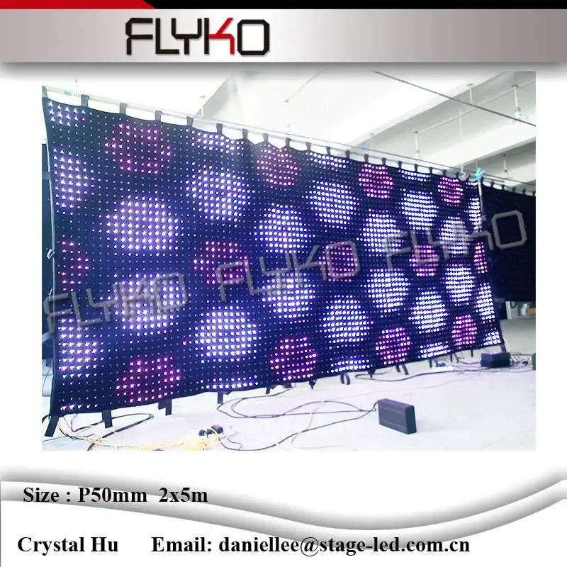 Медиа сексуальный дисплей P50 мм светодиодный настенный горячий видео занавес 2x5 м