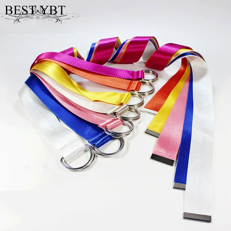 

Best YBT Women Belts Canvas Metal Double ring buckle Belt Casual fashion Personality High Quality Hot Selling Women Belt
