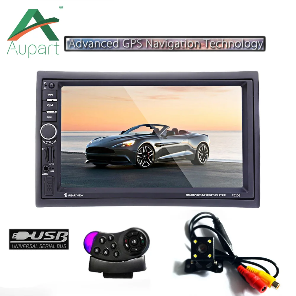 7020 г 2 Din Авто Автомобильный мультимедийный видеоплеер + gps навигация 7 ''HD