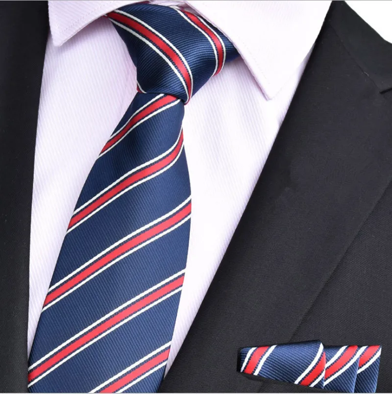 Мужской комплект из галстука и бабочки синий платок 8 см 26 видов|tie set|business tie setneck set