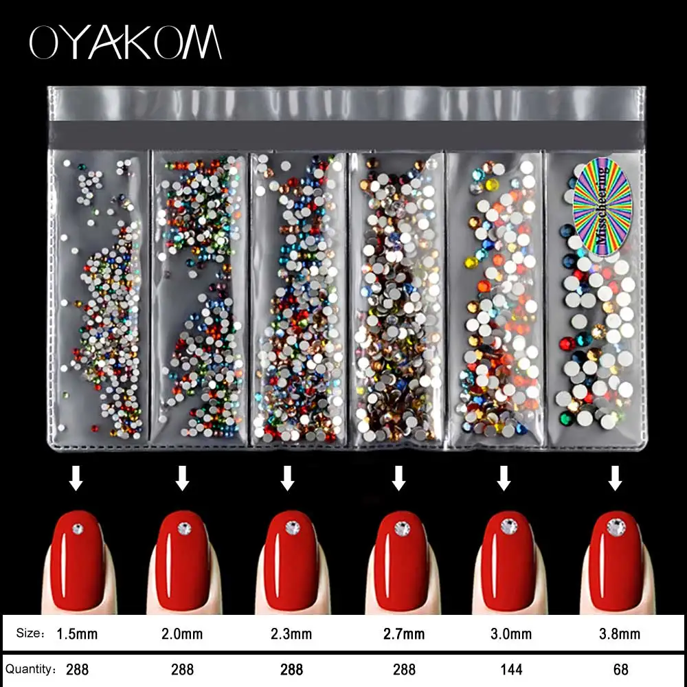 OYAKOM супер блестящие стразы на ногти для украшения ногтей хрустальные шармы 3D