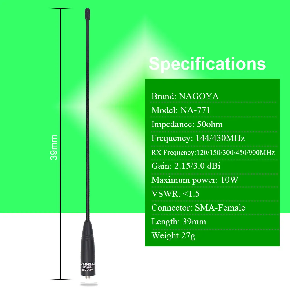 100% оригинал Nagoya NA 771 двух путевая радио антенна SMA типа мама для BaoFeng UV 5R 82 BF 888S 9R