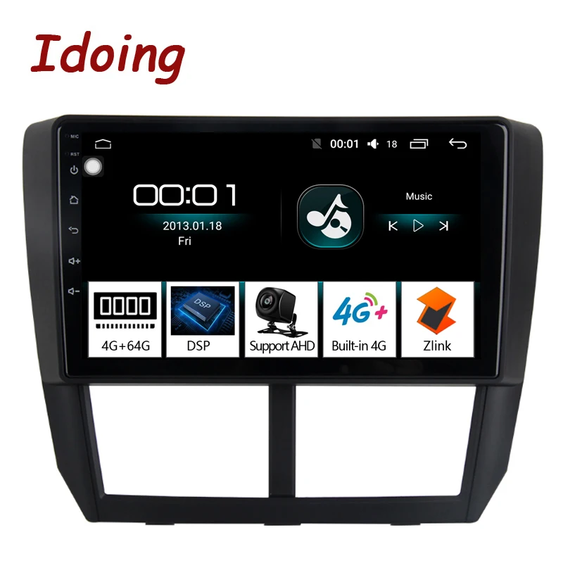 Автомагнитола Idoing 1Din 9 дюймов GPS мультимедийный плеер Android 8 1 для Subaru Forester 2008-2012 4 Гб