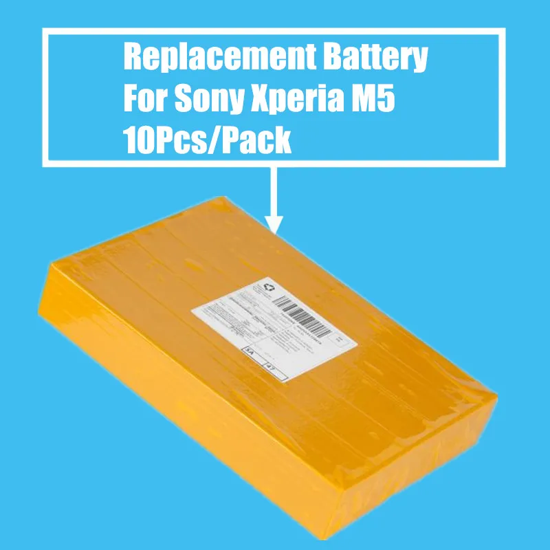 

New Arrival 10Pcs/Pack Replacement Battery 2600mah for Sony Xperia M5 E5633 5606 5663 High Quality