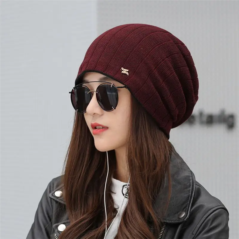 Yienws Bonnet Femme осенние шапки бини для женщин Повседневные вязаные шапки женские бордовые зимние шапки женские серые YIC682