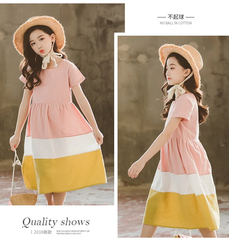 Детские платья для девочек Детские хлопковые платья Повседневное мать и одежда для дочери комплект одежды для отдыха для малышек, платье для подростков, одежда,#5080