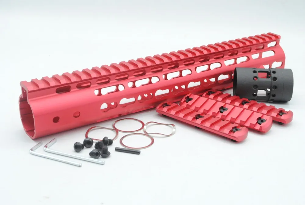 

Hot Chinese Red 12'' Length Handguard Rail Key Mod System Free Float Rail Mounting With/O Red Weaver / Picatinny Rail Sections