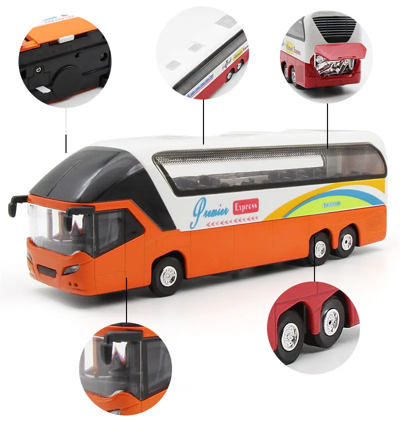 High quality 1:50 bus alloy model,children's gifts and collections,die-casting sound and light pull back model,free shipping images - 6