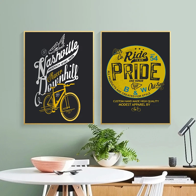 Простой абстрактный пейзаж фигурка Bbicycle мотоцикл английский Холст Картина