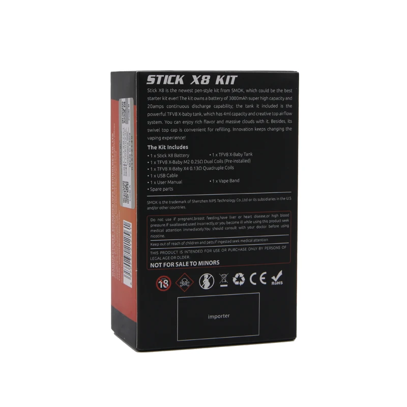 Оригинальный SMOK Stick X8 Vape Pen Kit с аккумулятором 3000 мАч 4 мл TFV8 X-Baby Tank X Baby M2 X4