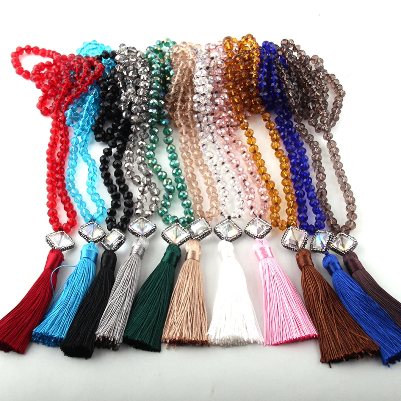 MOODPC модное богемное Ювелирное стекло с длинными узелками и кристаллами