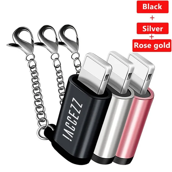 3PC ACCEZZ 3 шт. OTG адаптер Освещение к Micro USB кабель женский для iPhone 7 8 X Xs макс. для планшетов Быстрая зарядка данных Разъем конвертер - Цвет: 3PC