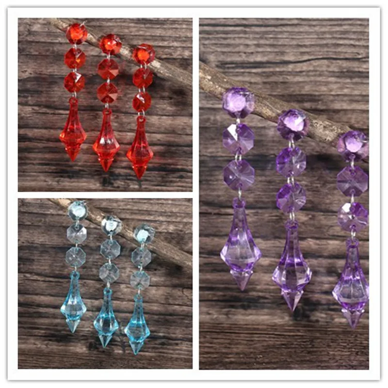 4 цвета 12x акриловый кристалл прозрачный бисер гирлянда восьмиугольная бисерная