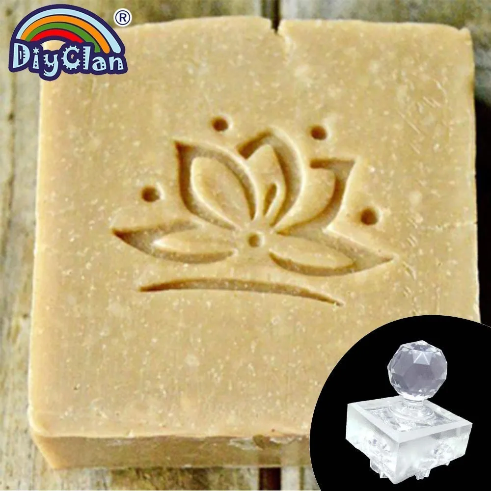 Stamp with handle Хамса мыло ручной работы марки Лотос натуральный прозрачный Diy натуральный органический стекло мыло печать буддийский узор - Цвет: Stamp with handle