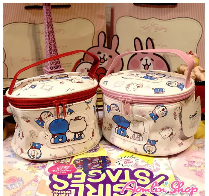 Sanrio hellokitty портативный мешок машина дверь для кота Бесплатный макияж мешок с путешествия в форме бочонка
