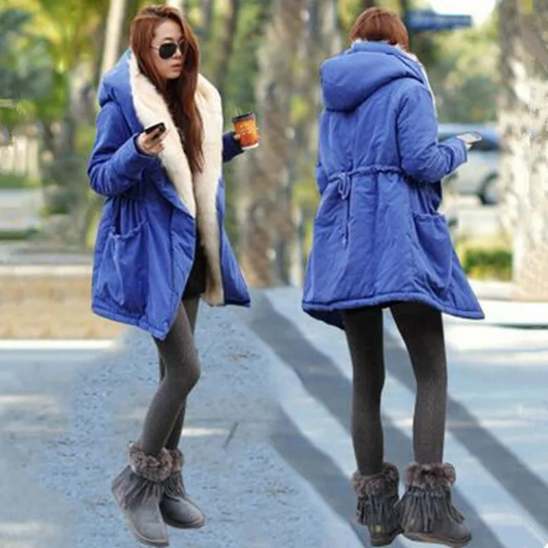 2016 New Women Winter Army Green Jacket Coats Overcoat Thick Parkas Plus Size Real Raccoon Fur Collar Hooded Outwear | Женская одежда