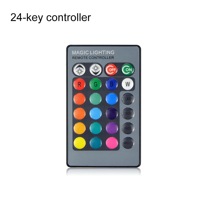 Only 24Keys Remoter E27 E14 Светодиодный светильник 5 Вт 7 Вт RGB 16 цветов сменный светодиодный светильник 110 В 220 В RGB светодиодный светильник Точечный светильник с ИК-пультом дистанционного управления домашний декор - Испускаемый цвет: Only 24Keys Remoter