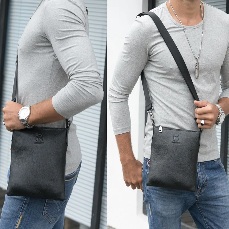 Модные мужские сумки-мессенджеры из натуральной кожи деловая дорожная маленькая