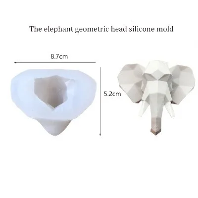 Elephant mold 3d силиконовые формы для животных, Льва, волка, помадки, Формы для кексов, слон, геометрическая форма-форма животного, Бегемот, орангутанг, форма для мыла - Цвет: Elephant mold