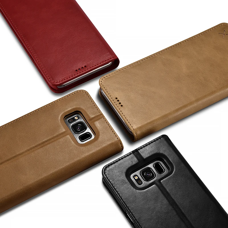 XOOMZ брендовый чехол-кошелек из натуральной кожи для Samsung Galaxy S8 Plus с магнитной