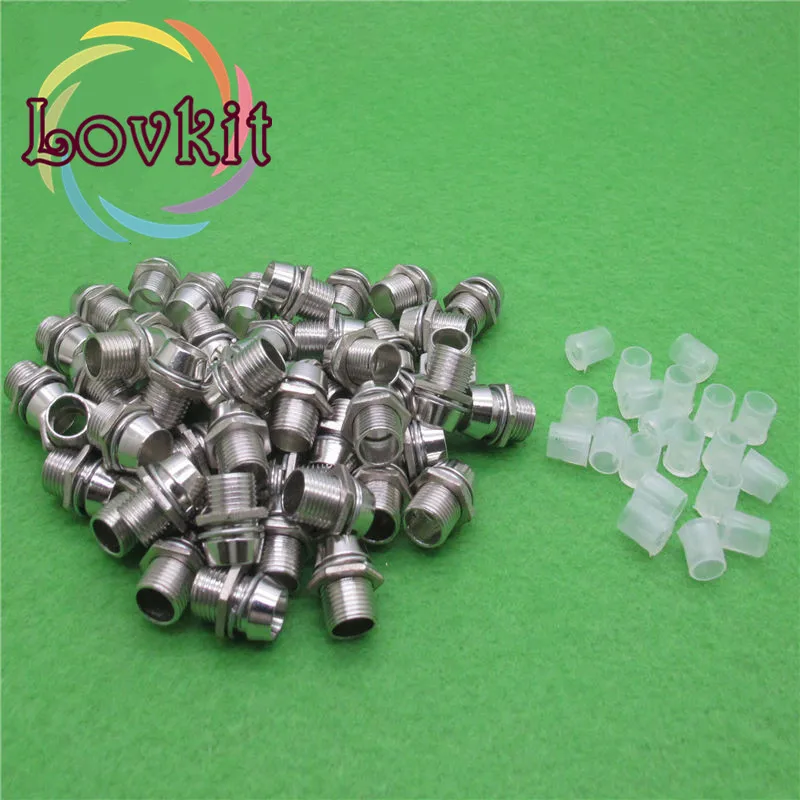 100pcs  3mm Chrome Metal LED Holder Bezel Clip Mount Panel Display Holders For 3mm LEDs White Red Blue Green Yellow RGB Diodes